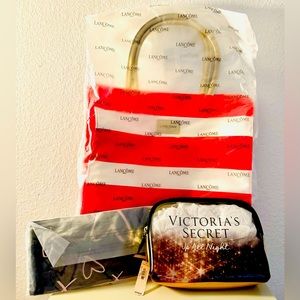 NWT. Set of three. Lancôme & Victoria’s Secret - Tote, cosmetic & lingerie bags